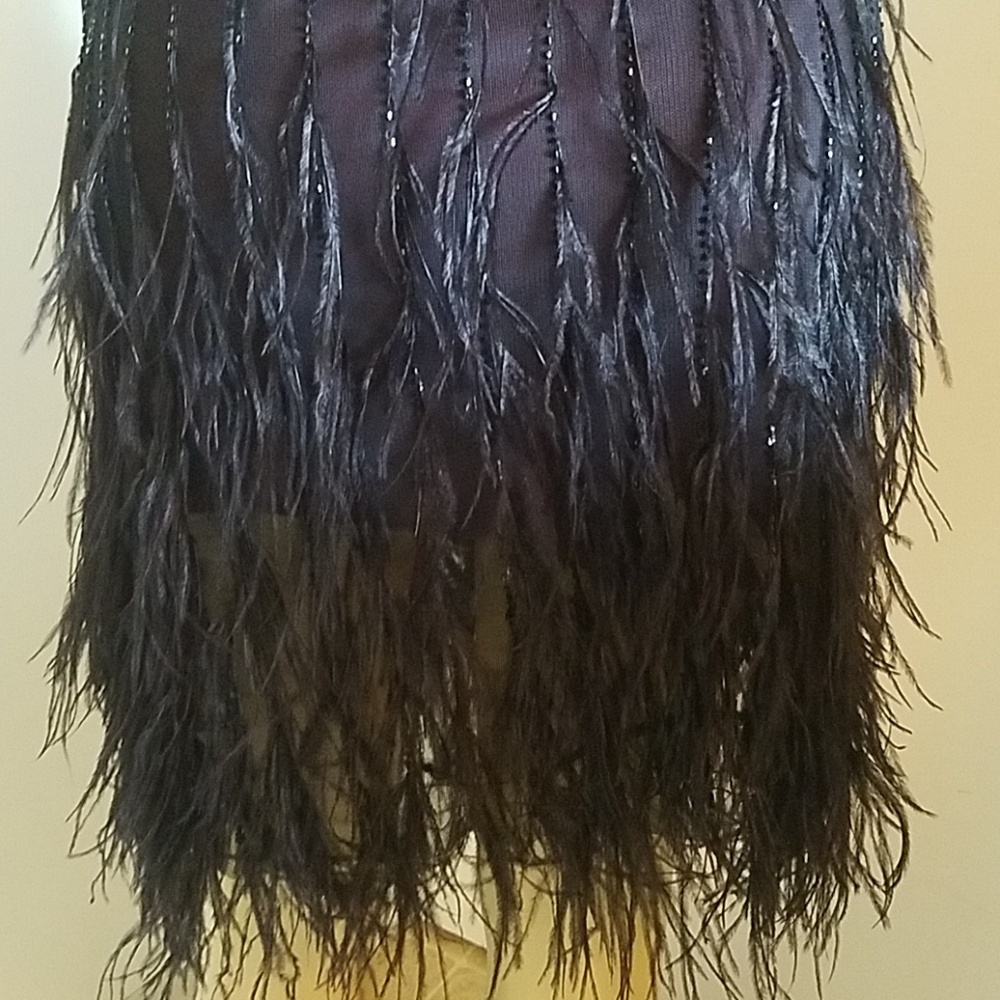 BCBGMAXAZRIA  Y2K PURPLR FEATHER SEQUIN DRESS SM - Picture 6 of 8